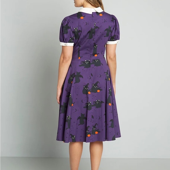 Modcloth Collectif Halloween Black cat dress - Picture 2 of 3